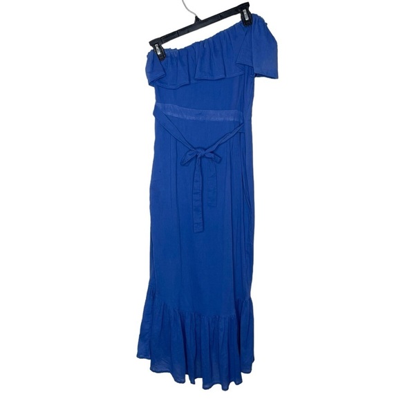 Rue Stiic Westcott One Shoulder Midi Dress Dazzling Blue - Picture 13 of 16